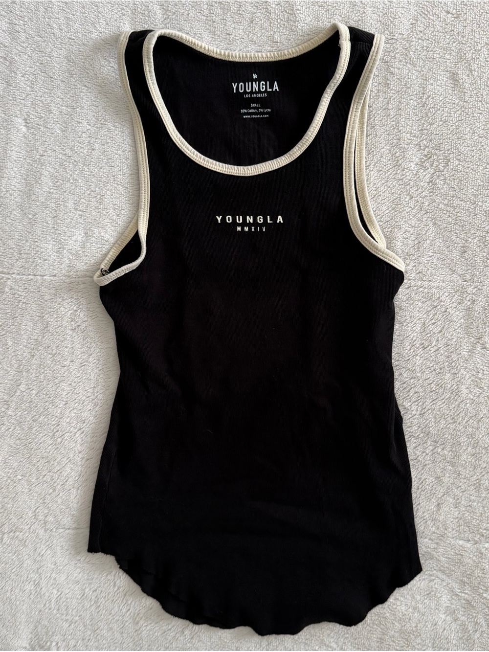 YoungLA Rocket Rib Tank Men's Small Black Sleeveless Shirt Gym Wear Training
